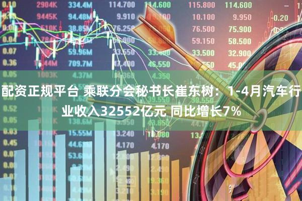 配资正规平台 乘联分会秘书长崔东树：1-4月汽车行业收入32552亿元 同比增长7%